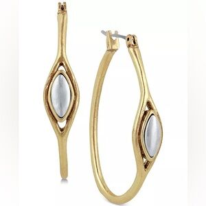 Lucky Brand two tone hoops